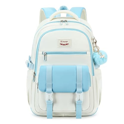 School Backpack for Teen Girls College Backpacks for Women Students Bookbag Large 15.6 Inch Laptop Bags Kids Kindergarten Elementary Middle School Bag Anti Theft Daypack Travel Back Pack Blue - color: Blue