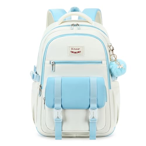School Backpack for Teen Girls College Backpacks for Women Students Bookbag Large 15.6 Inch Laptop Bags Kids Kindergarten Elementary Middle School Bag Anti Theft Daypack Travel Back Pack Blue - color: Blue