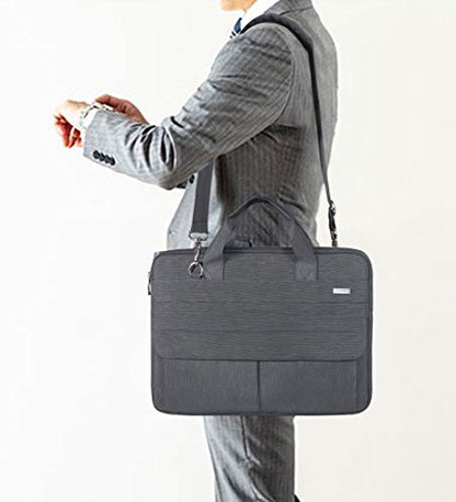LANDICI Laptop Bag Case 13 14 inch with Shoulder Strap, Slim Waterproof Computer Sleeve Cover Compatible with MacBook Air 13/13.6 M1 M2 M3 M4, MacBook Pro 13/14, Chromebook 14, Grey - color: Grey, size: 13-13.5 Inch