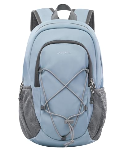 WATERFLY 12L Small Hiking Backpack: Day Pack Lightweight Travel Bag Camping Fitness Cycling Outdoor Sports Daypack For Women Men - color: Light Blue