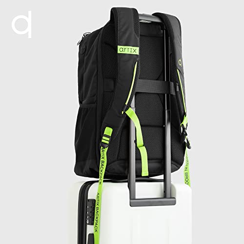 ARTIX® Waterproof Laptop Backpack for Men & Women | Large 17.3-inch Travel Backpack | Stylish & Durable Computer Bag for Business, Office & Work | Versatile Rucksack for Adults (Black/Green)