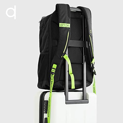 ARTIX® Waterproof Laptop Backpack for Men & Women | Large 17.3-inch Travel Backpack | Stylish & Durable Computer Bag for Business, Office & Work | Versatile Rucksack for Adults (Black/Green)