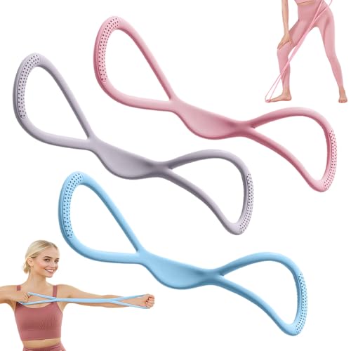 Resistance Bands, Figure 8 Fitness Resistance Band, Exercise Bands with Handles, Chest Expander Strap, Fullbody Yoga Pulling Rope, Stretching Equipment for Arm, Back - color: 3pcs-Set2 35lbs