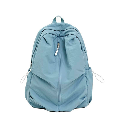 Women Solid Color Backpack Large Capacity Multi Pockets Daypack with Compartments Cute Lightweight Backpacks - color: Blue