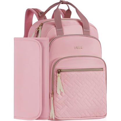 Diaper Bag Backpack, 27L Large Quilted Small Baby Bag with Changing Pad & Pacifier Case, Stroller Hooks, Easy-Access Baby Essential, Maternity Travel Backpack Unisex, Pink - color: Pink, size: Large