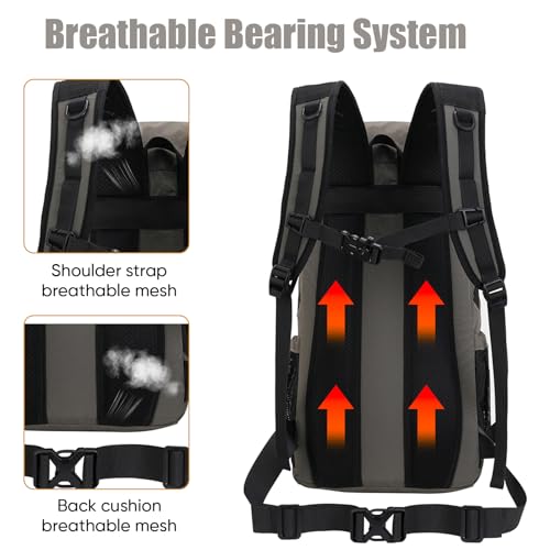 Bseash 30L Lightweight Hiking Backpack, Gray | Waterproof, Outdoor Sport Travel Bag Daypack, For Cycling Climbing Skiing - color: Gray