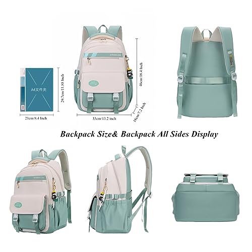 VIDOSCLA 3Pcs Teen Girls' Backpack Set Middle School Students Bookbag Outdoor Teen Boys Bookbag - color: A4 #Coffee-tuition Kit Set