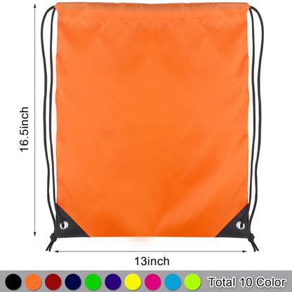 10Pack Drawstring Backpack,Lightweight Sports Gym Sack with 10 Color Options,Water-Resistant Cinch Backpack for Men Women, Fitness,Running,Outdoor Activities,Bulk Carry All String Bags