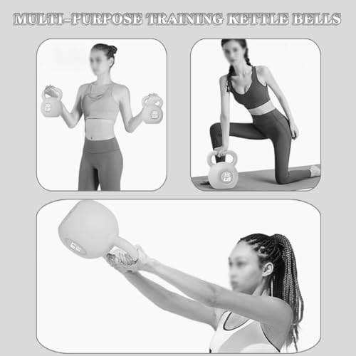 Kettlebell Weights Women's Fitness Shaping Kettle Ball, Home Strength Training Equipment, No Damage to The Floor, Slimming Arms/Swinging/Squatting(Purple,20LB)
