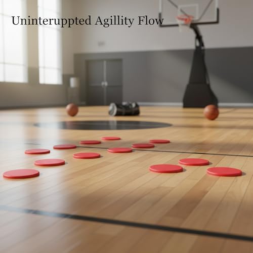 Flat Sports Training Disc Marker, Low-Profile TPE Field Cone for Soccer Agility Drills & Boundary Lines, 9.1 x 9.1 Inch, Red (1 Pack)