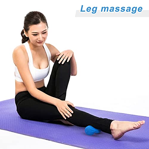 SELEWARE Peanut Massage Ball, Double Lacrosse Massage Roller Balls, Deep Tissue Massage Ball for Back, Neck, Shoulder, Spine, Legs, Hips, Peanut Roller Trigger Point Muscle Massage Relaxer (Blue) - color: Blue