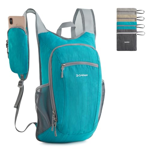 G4Free 15L Hiking Daypack Lightweight Travel Backpack Packable Outdoor Casual Foldable Shoulder Bag (Peacock Blue) - color: Peacock Blue