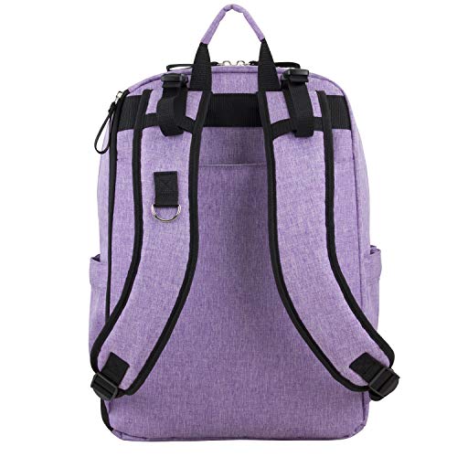 BODHI The Baby Athleisure Tech Diaper Bag Backpack with removable changing pad, Unisex, for Moms and Dads - Purple Chambray - color: Purple