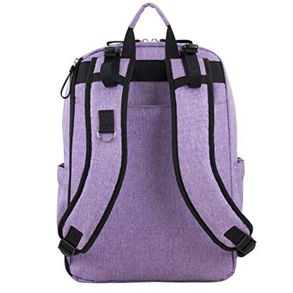 BODHI The Baby Athleisure Tech Diaper Bag Backpack with removable changing pad, Unisex, for Moms and Dads - Purple Chambray - color: Purple