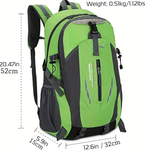1 Pcs Outdoor Hiking Backpack, Lightweight Travel Daypack, Waterproof Multi-Function Sport Rucksack for Camping, Cycling, Mountaineering and Daily Outdoor Use, Green