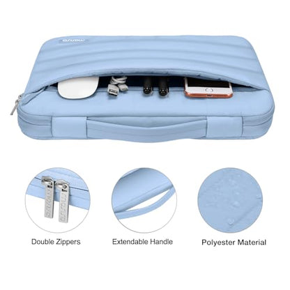 MOSISO Compatible with MacBook Air 15 inch Case M5 2026 M4 2025 M3 2024 M2 2023 A3448 A3241 A3114 A2941, Plastic Hard Shell Case&Puffy Sleeve Bag&Keyboard Skin&Webcam Cover&Screen Film, Air Blue - color: Air Blue