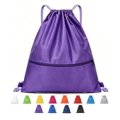 Drawstring Backpack Bag Sport Gym Sackpack-Large(Purple) - color: Purple