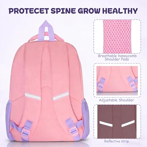 15 inch Primary School Kindergarten Schoolbag Leisure Cool Cute Cartoon Travel Backpack For Boys Girls Ages 6-10 Use - color: Pink Butterfly, size: Large