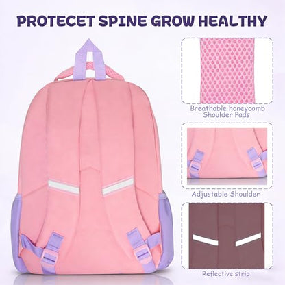 15 inch Primary School Kindergarten Schoolbag Leisure Cool Cute Cartoon Travel Backpack For Boys Girls Ages 6-10 Use - color: Pink Butterfly, size: Large