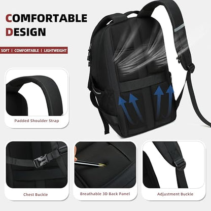 AO ALI VICTORY Women's Laptop Backpack 15.6 inch,Travel Backpack for Men - color: Black
