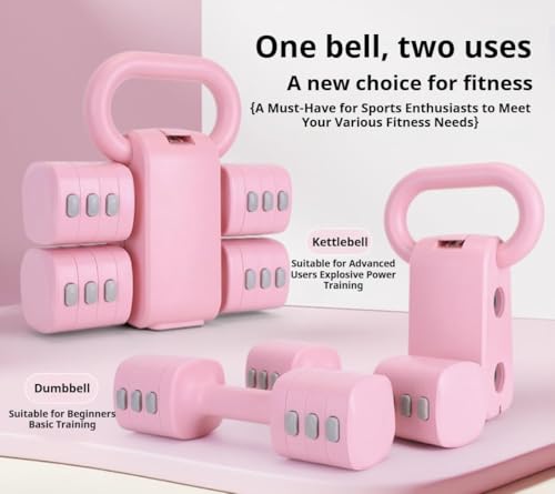 Adjustable Dumbbell Set of 2, 4 in 1 Free Weights for Women with Fast Adjustment, Home Gym & Outdoor Exercise Training, Includes 2.2lb 3.3lb 4.4lb 5.5lb Hand Weights, Compatible with Kettlebells - color: Yellow