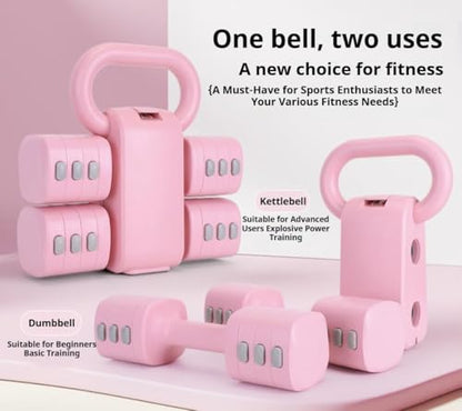 Adjustable Dumbbell Set of 2, 4 in 1 Free Weights for Women with Fast Adjustment, Home Gym & Outdoor Exercise Training, Includes 2.2lb 3.3lb 4.4lb 5.5lb Hand Weights, Compatible with Kettlebells - color: Yellow