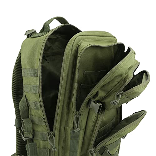 REEBOW GEAR Military Tactical Backpack for Men Large Army 3 Day Assault Pack Molle Hiking Daypack Bag (Green) - color: Green