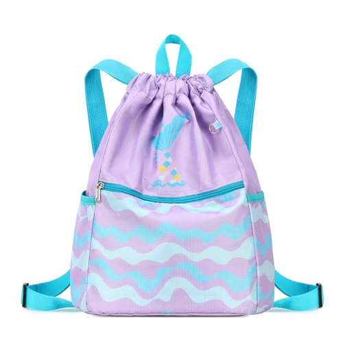 Rainbow Mermaid Drawstring Backpack String Bag Lightweight Gym Bag Sackpack Sports Backpack for Women Girls Gym Shopping Sport Yoga Blue Purple - color: Mermaid Blue Purple