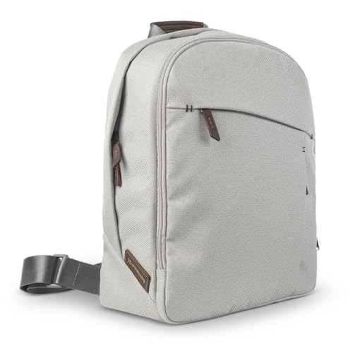UPPAbaby Changing Backpack/Multiple Storage Compartments/Stroller Strap Attachment/Bottle Insulator and Changing Pad Included/Savannah (Pearl Gray Jacquard/Chestnut Leather) - color: Savannah (Pearl Gray Jacquard/Chestnut Leather), style: Changing Backpac