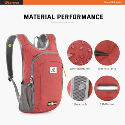 SKYSPER Small Daypack 10L Hiking Backpack Packable Lightweight Travel Day Pack for Women Men - color: Red, size: 10l