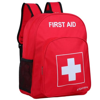 First Aid Backpack Empty, Red Waterproof Emergency Backpack, Portable Large Capacity Empty Medical First Aid Bag for Car Home Office Outdoor Travel Hiking Camping - color: Red3