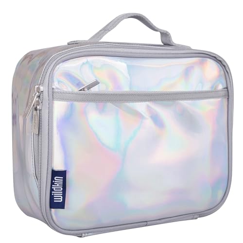 Wildkin Kids Insulated Lunch Box, Keeps Food Hot or Cold, BPA-Free with Mesh Pockets & Easy-Clean Lining – Ideal for School, Travel & Daycare – Holographic - color: Holographic, size: 9.75 x 7 x 3.25 inches