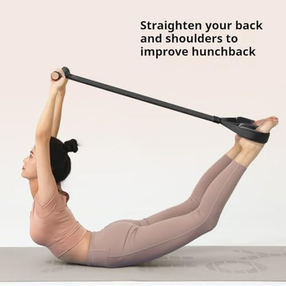2025 New Yoga Pedal Resistance Fabric Band with Handles Anti-Broken Elastic Sit Up Pull Rope for Strength Training 120lb Full-Body Excercise Band Portable Unisex Resistance Exercise Bands - color: Black