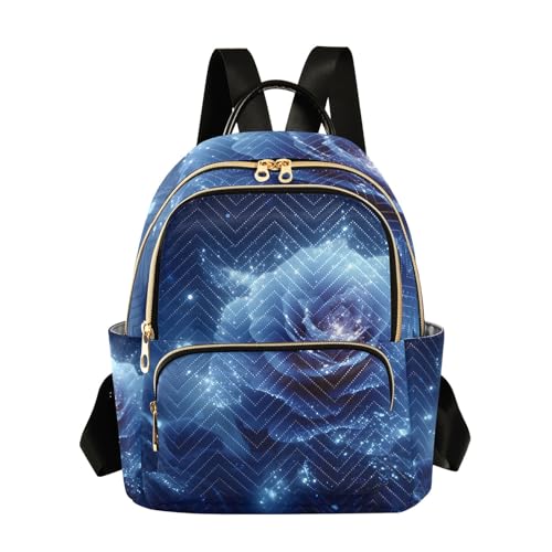 ALAZA Mini Backpack Purse for Women Lightweight Girls Small Size Blue Rose 1 School Teens College Traveling - color: Blue Rose 1, size: Small