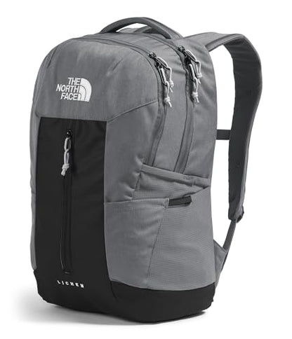 The North Face Lichen Daypack - Everyday Commuter Backpack, Laptop Sleeve, Water Bottle Pockets, Center Front Pouch, Smoked Pearl Dark Heather/TNF Black, One Size - color: Smoked Pearl Dark Heather/Tnf Black