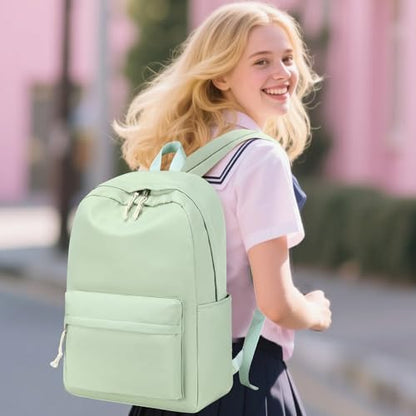 Bluboon Teen Girls School Backpack Kids Bookbag Set with Lunch Box Pencil Case Travel Laptop Backpack Casual Daypacks (Green set -3) - color: Green Set -3