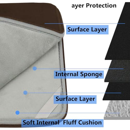 Laptop Sleeve Bag 14 inch, Shockproof Protective Computer Cover Flip Case Briefcase Carrying Bag Compatible with 14" HP, Lenovo, Asus, Acer, Notebook, Chromebook Computer, Brown - color: Brown, size: 14 Inch