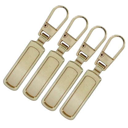 Auvotuis 4Pcs Zipper Pull Replacement for Small Holes, Detachable Tiny Zipper Replacement Slider, Spare Zipper Pulls for Luggage/Jackets/Backpacks/Boots/Purses (Gold) - style: Gold