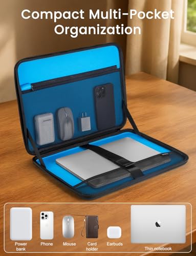 DOMISO 13 inch Laptop Sleeve with Handle, Shockproof & Waterproof EVA Protective Laptop case, Laptop Sleeves for 13-13.3-inch Laptops / 13.3-inch HP, Dell, ASUS, Lenovo Laptops, Black - color: Black, size: 13 inch