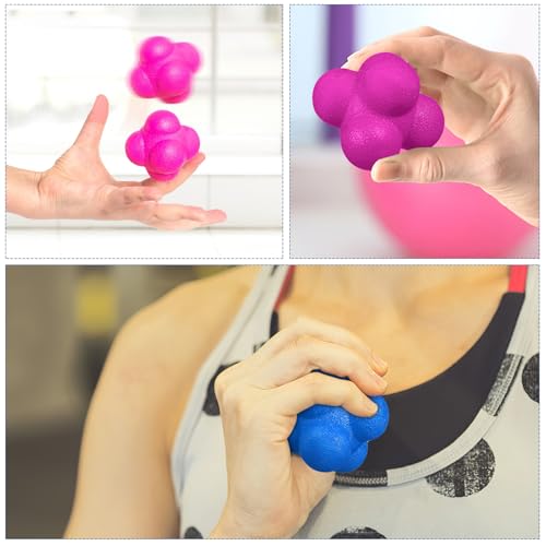 Ciieeo 6 Pcs Hexagonal Reaction Balls Set 7cm Fitness Training Balls for Speed Agility for Sports Reflex and Coordination Training