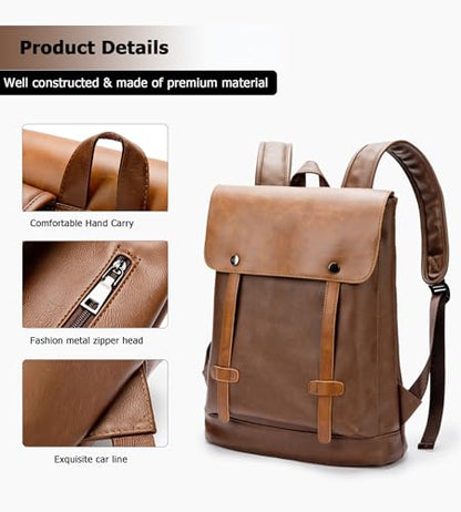 KingTo Anti Theft Laptop Backpack for Men Women, Lightweight Travel Bag | Lightweight business backpack, laptop storage and anti-theft travel styling support commute, campus and daily trips - color: Brown