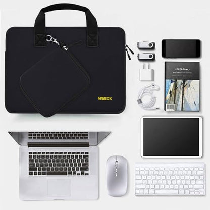 Hseok Elastic Laptop Case 13.3-14 Inches Sleeve with Small Case, Neoprene Carrying Bag Compatible with MacBook Neo 14, MacBook Pro 14 M5/M4/M3/M2/M1, XPS 14 and Most 13.3-14 Notebooks,B02K01 - color: B02k01, size: 13.3"-14"