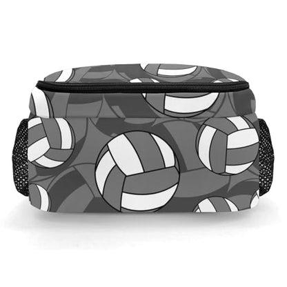 Grey Volleyball Pattern Backpack Laptop Bag Bookbags Personalized Travel Daypack Bag for Man Woman Gifts - color: Grey Volleyball Pattern
