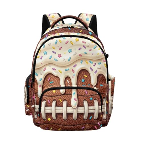 Suobstales Football Ice Cream Drip Print Kids Backpack for Boys Girls Elementary Students Bookbag Middle School Bag Lightweight Waterproof Children Travel Bag Backpacks Laptop Bag, 17 Inch - color: Football Ice Cream Drip 2