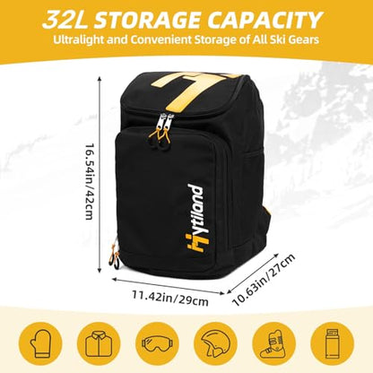 Ski Boot Bag - 32L Ski & Snowboard Boot Travel Backpack for Boots, Helmet, Goggles & Snowsuits