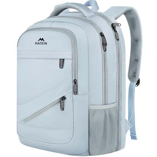 MATEIN 18 Inch Laptop Backpack for Women, TSA Approved Laptop Rucksack Large Capacity 50 L, Anti Theft Backpack with Comfortable Shoulder Straps for College Work Travel, Haze Blue - color: Blue, size: 18.4 Inch