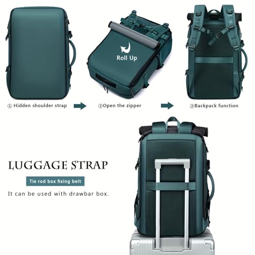 Travel BackpackWaterResistant Large LaptopBackpack with Shoe CompartmentMulti-Pocket Carry On Backpack for Business Work Trip - color: Blue