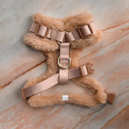 Premium No-Pull Dog Harness Soft Neoprene & Breathable Mesh Vest with Front & Back Clip D-Rings Adjustable Lightweight Walking Harness for Puppies, Small & Medium Dogs (Beige Fur Trim, XS) - color: Beige Fur Trim, size: XS: Neck 10.6-14.2'', Chest 14.2-18