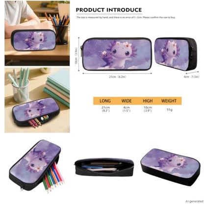 ZDCUSTOM Girls Backpacks with Lunch Box, Purple School Backpack for 1st Grade Kids Axolotl Bookbag with Pencil Case Water Bottle Holder Keychain, Back to School Gear for Girls Age 6-8 - color: Purple Axolotl