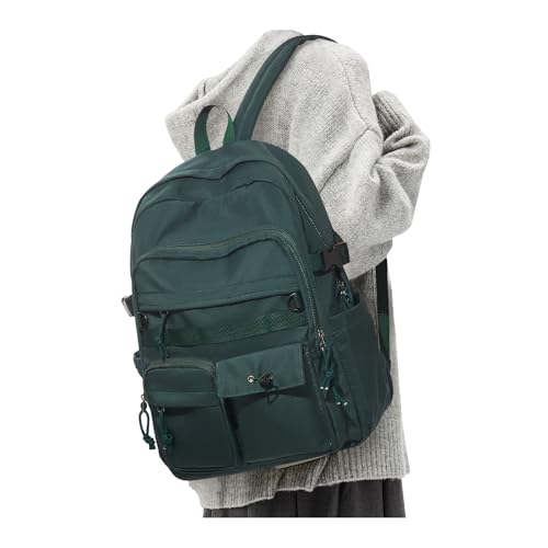 Aesthetic School Backpack for Women Men College Backpack With Lots Of Pockets Waterproof Travel Casual Daypack Cute Bookbag For Teens Girls Boys High School Bag(Green) - color: B3-green